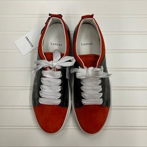 LANVIN Orange Suede & Metallic Sneakers size 40